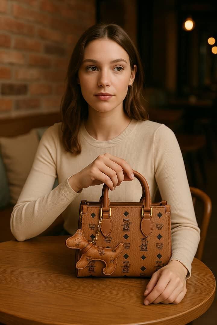 کیف زنانه چرم طرحدار با آویز ساخت چین